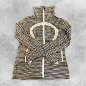 lululemon athletica Striped Utility Jacket - Gray and Cream